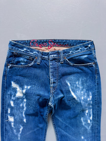 Pepe Jeans Y2k Vintage Straight-Fit Distressed Jeans | S