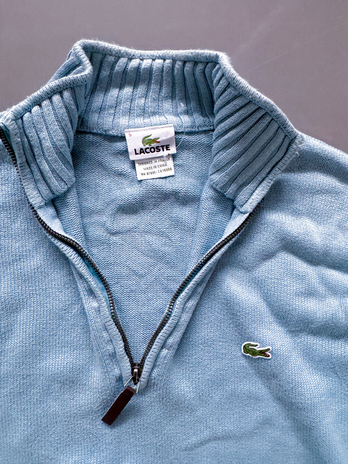 Lacoste Vintage *Babyblue* Zip-Pullover | M