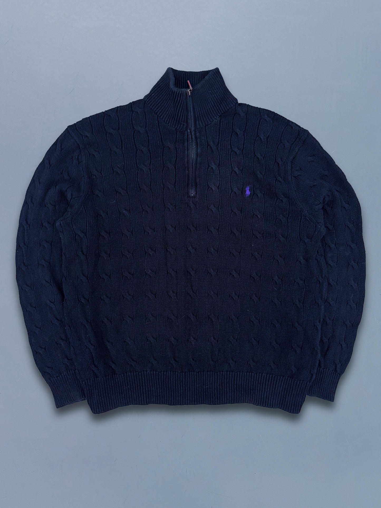 Polo Ralph Lauren Vintage *CABLE KNIT* Pullover / Quarter Zip | L
