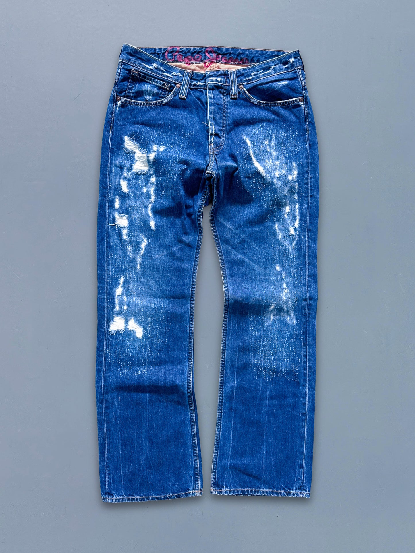 Pepe Jeans Y2k Vintage Straight-Fit Distressed Jeans | S