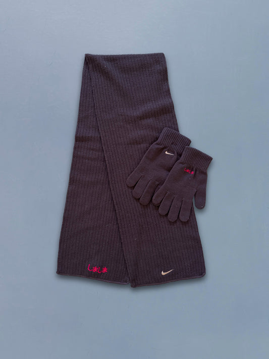 Nike Vintage *JAPAN* Handschuhe / Schal Set | One Size